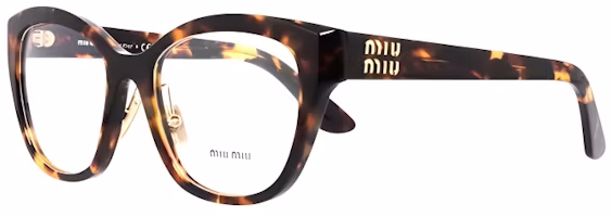 (Women) MIU MIU Cat-Eye Tortoiseshell Optical Frame with Logo Design. VMU05XF-VAU1O1 (Women) MIU MIU Cat-Eye Tortoiseshell Optical Frame with Logo Design. VMU05XF-VAU1O1