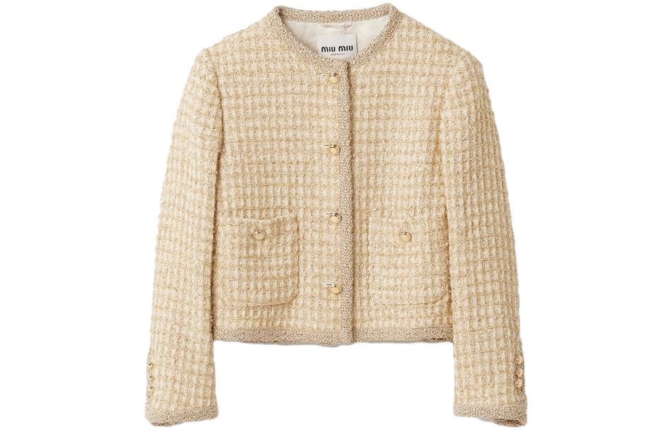 (Women) MIU MIU  Checkered Short Round-Neck Buttoned Jacket. MH1903-1377-F0C58-S-OOO 圖 2