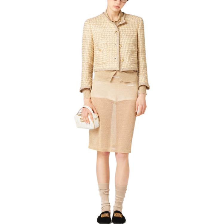 (Women) MIU MIU  Checkered Short Round-Neck Buttoned Jacket. MH1903-1377-F0C58-S-OOO 圖 3