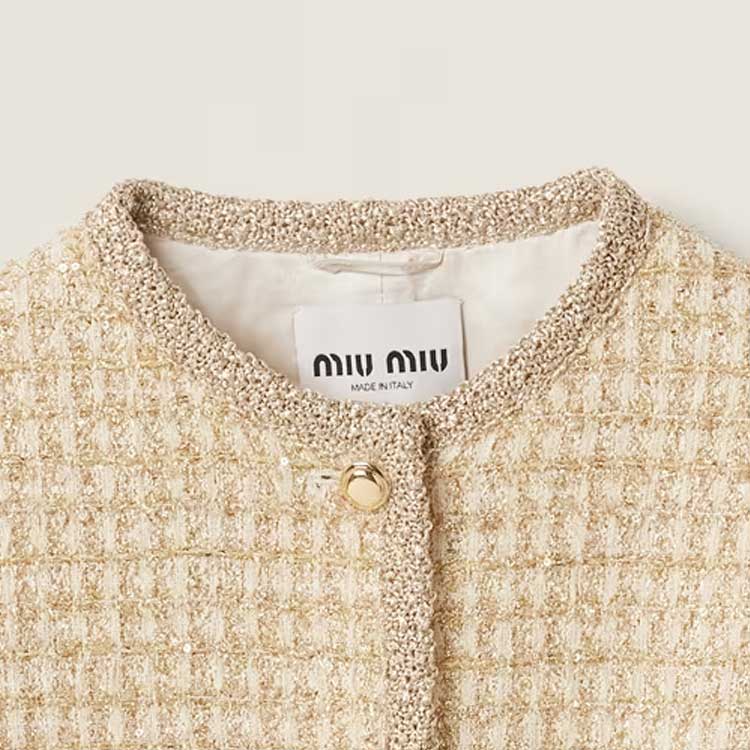 (Women) MIU MIU  Checkered Short Round-Neck Buttoned Jacket. MH1903-1377-F0C58-S-OOO 圖 6