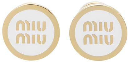 (Women) MIU MIU Classic Logo Metal Stud Earrings - Gold 5JO912_2F6T_F0009 (Women) MIU MIU Classic Logo Metal Stud Earrings - Gold 5JO912_2F6T_F0009