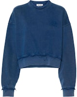 (Women) MIU MIU Colorblock Letter Jacquard Oversized Sweatshirt Blue। POIZON240805435 (Women) MIU MIU Colorblock Letter Jacquard Oversized Sweatshirt Blue। POIZON240805435