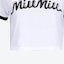 Purchase (W) MIU MIU 拼色徽标印花短袖圆领T恤 白色. MJN520-14ES-F0964