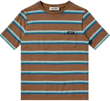 (Women) MIU MIU Colorblock Striped Logo Crewneck Tee - Blue Gray MJN537-14RT-F03SN-S-OOO (Women) MIU MIU Colorblock Striped Logo Crewneck Tee - Blue Gray MJN537-14RT-F03SN-S-OOO