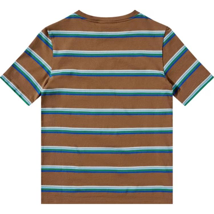 Lookbook (Women) MIU MIU  Colorblock Striped Logo Crewneck Tee - Blue Gray MJN537-14RT-F03SN-S-OOO