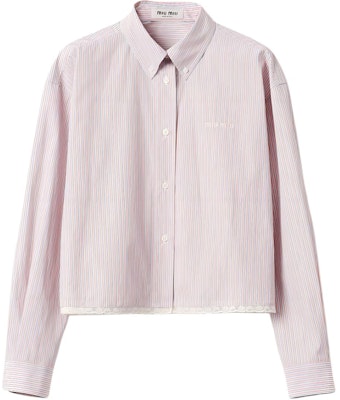 (W) MIU MIU Baju Lengan Panjang Berjalur Coral dengan Kolar Runcing. MK1765-15AK-F0J3D-S-232 Order (W) MIU MIU Baju Lengan Panjang Berjalur Coral dengan Kolar Runcing. MK1765-15AK-F0J3D-S-232