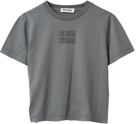 (W) MIU MIU 圆领短袖直筒T恤 SS24休闲款上衣 MJN467-137L-F0D65-S-231 Buy (W) MIU MIU 圆领短袖直筒T恤 SS24休闲款上衣 MJN467-137L-F0D65-S-231