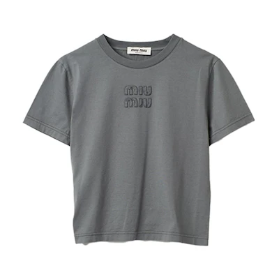 (Women) MIU MIU Crewneck Short Sleeve Straight T-Shirt SS24 Casual Tee MJN467-137L-F0D65-S-231