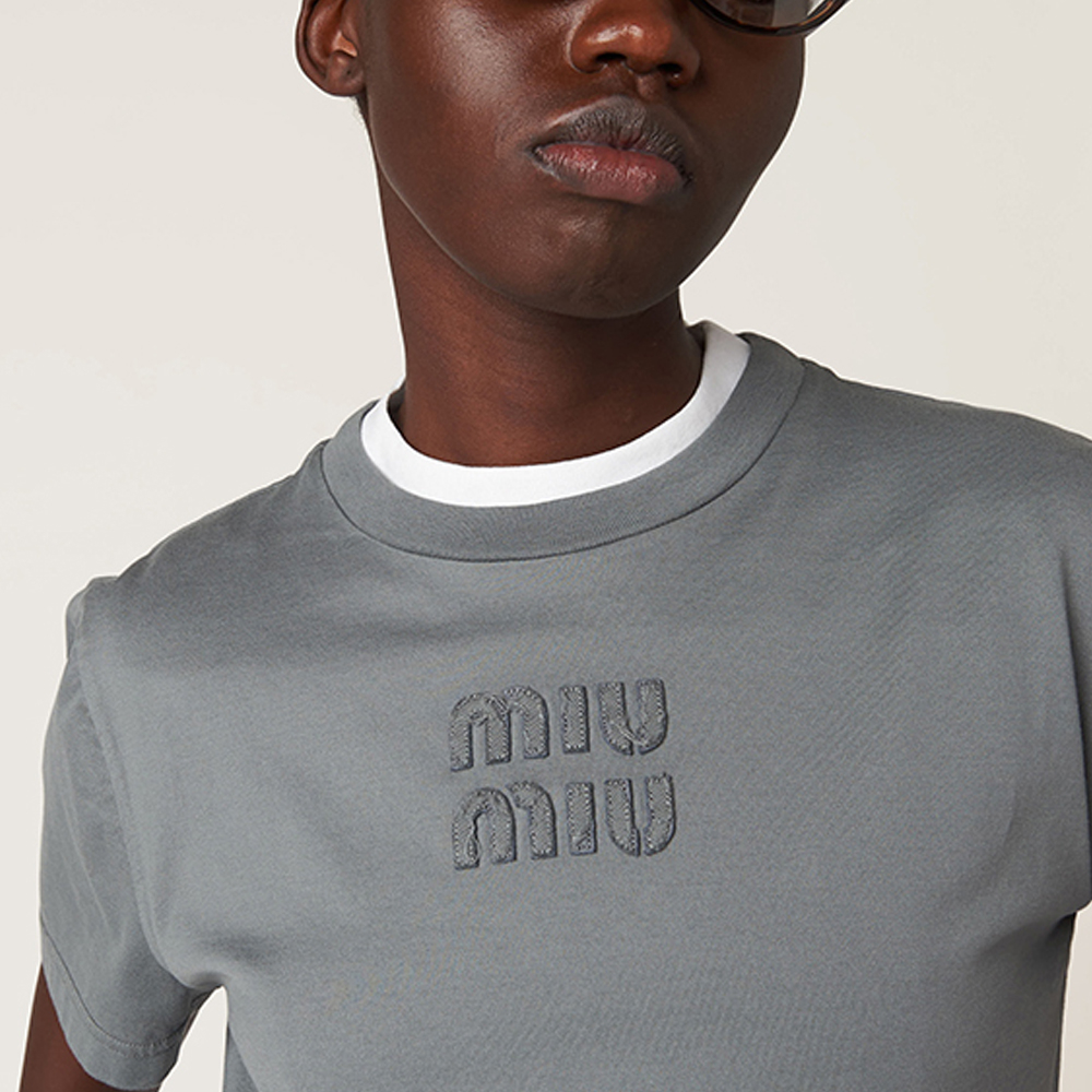 Purchase (W) MIU MIU 圆领短袖直筒T恤 SS24休闲款上衣 MJN467-137L-F0D65-S-231