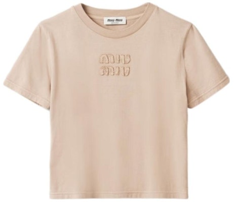 (W) MIU MIU 圆领短袖直筒T恤 SS24休闲款上衣 MJN467-137L-F0D65-S-231 Details for (W) MIU MIU 圆领短袖直筒T恤 SS24休闲款上衣 MJN467-137L-F0D65-S-231