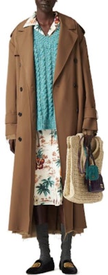 (Women) MIU MIU Double-Breasted Mid-Length Coat in Soft Beige. MS1994-108N-F0594-S-OOO Lookbook (Women) MIU MIU Double-Breasted Mid-Length Coat in Soft Beige. MS1994-108N-F0594-S-OOO