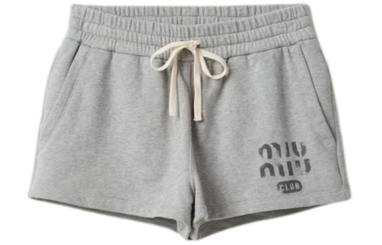Order (Women) MIU MIU  Drawstring Logo Straight Shorts Grey Casual Wear. MJP312-14EJ-F0031-S-OOO