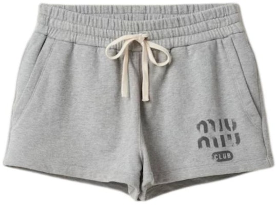 (Women) MIU MIU Drawstring Logo Straight Shorts Grey Casual Wear. MJP312-14EJ-F0031-S-OOO Order (Women) MIU MIU Drawstring Logo Straight Shorts Grey Casual Wear. MJP312-14EJ-F0031-S-OOO