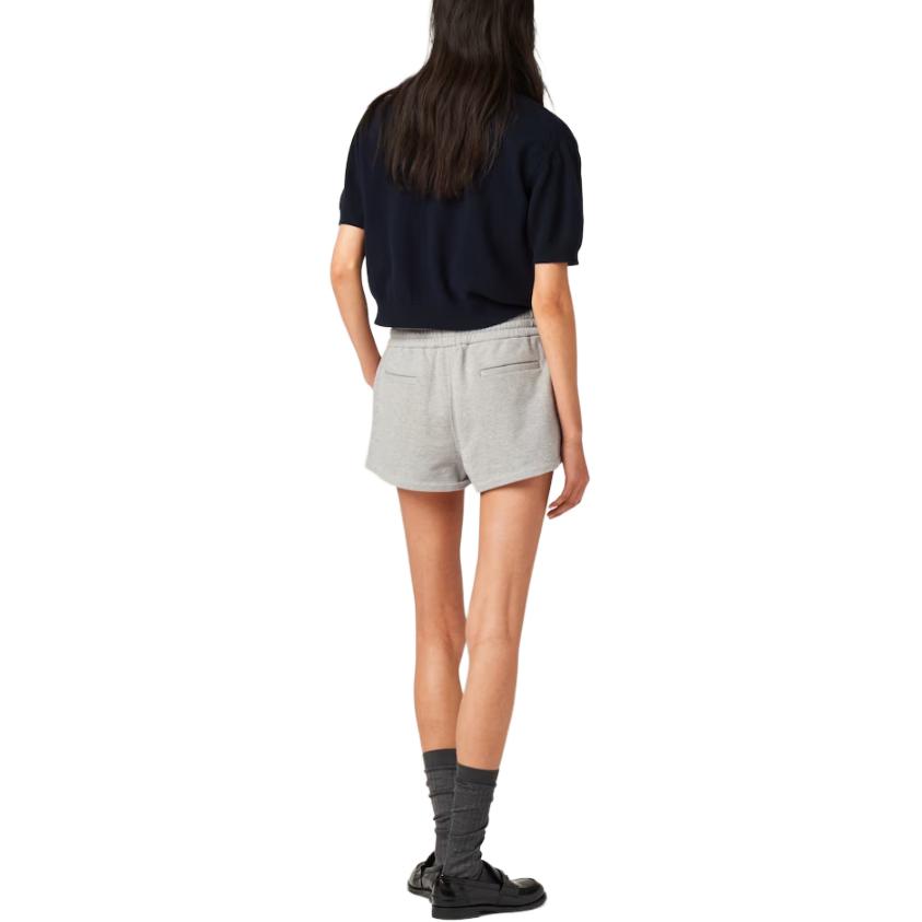 Shop (Women) MIU MIU  Drawstring Logo Straight Shorts Grey Casual Wear. MJP312-14EJ-F0031-S-OOO