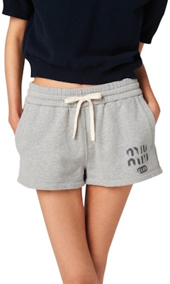 (Women) MIU MIU Drawstring Logo Straight Shorts Grey Casual Wear. MJP312-14EJ-F0031-S-OOO Purchase (Women) MIU MIU Drawstring Logo Straight Shorts Grey Casual Wear. MJP312-14EJ-F0031-S-OOO