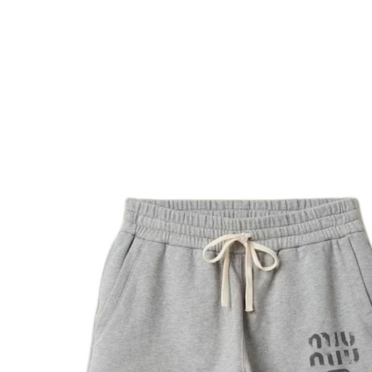 Details for (Women) MIU MIU  Drawstring Logo Straight Shorts Grey Casual Wear. MJP312-14EJ-F0031-S-OOO