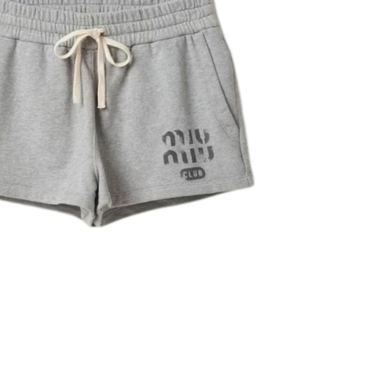 Sizing (Women) MIU MIU  Drawstring Logo Straight Shorts Grey Casual Wear. MJP312-14EJ-F0031-S-OOO