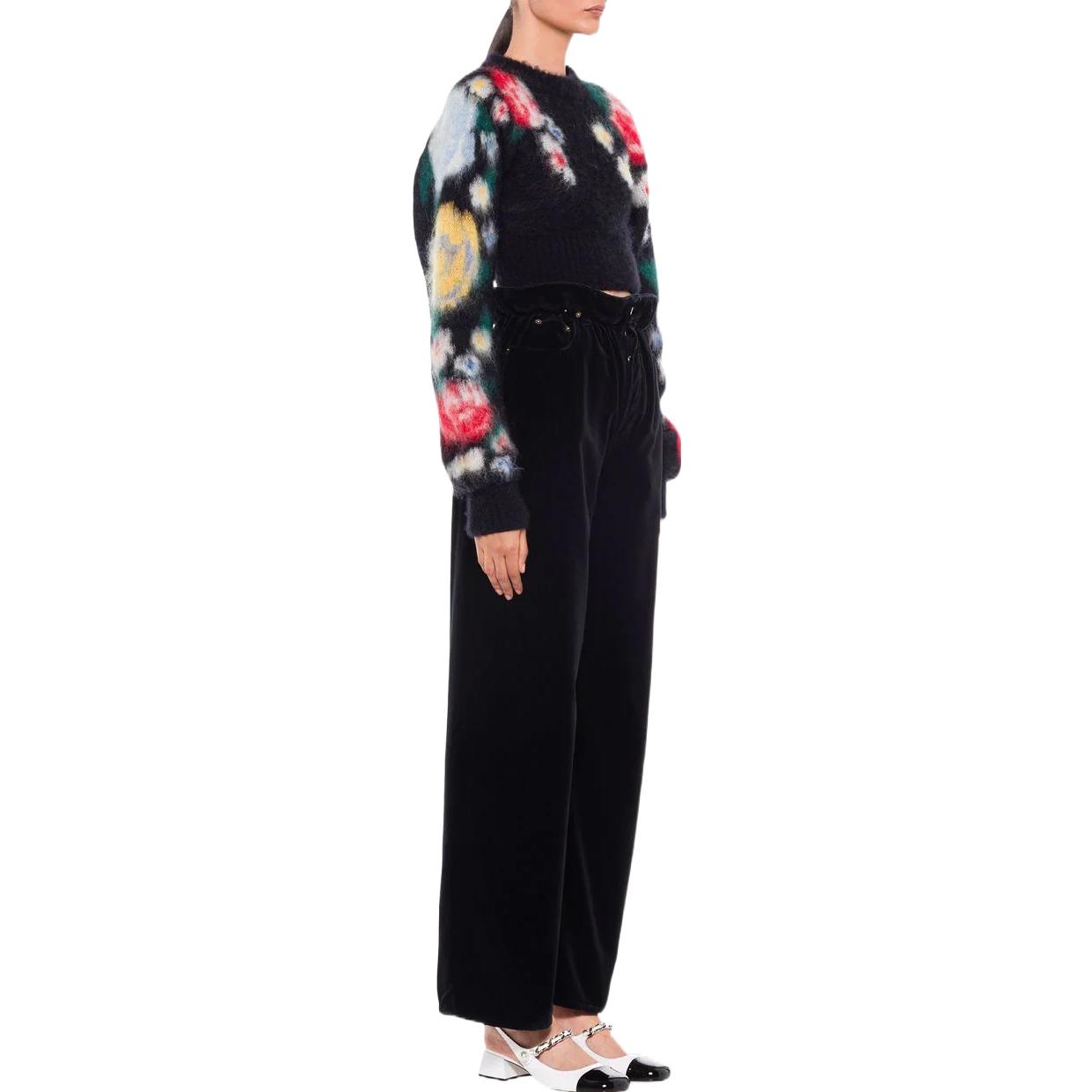 (Women) MIU MIU  Floral Knit Crewneck Sweater Black MML543-1Z4K-F0002 圖 4