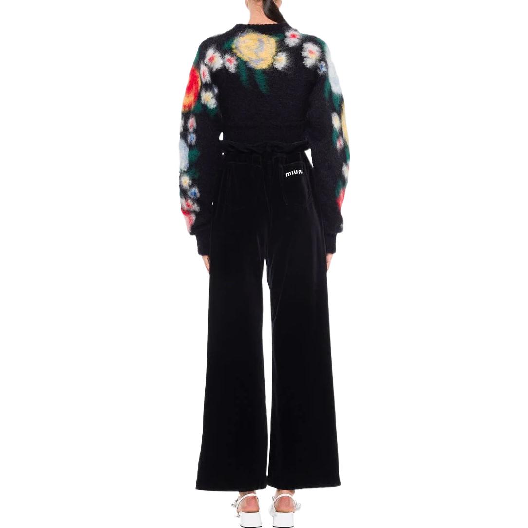 (Women) MIU MIU  Floral Knit Crewneck Sweater Black MML543-1Z4K-F0002 圖 5