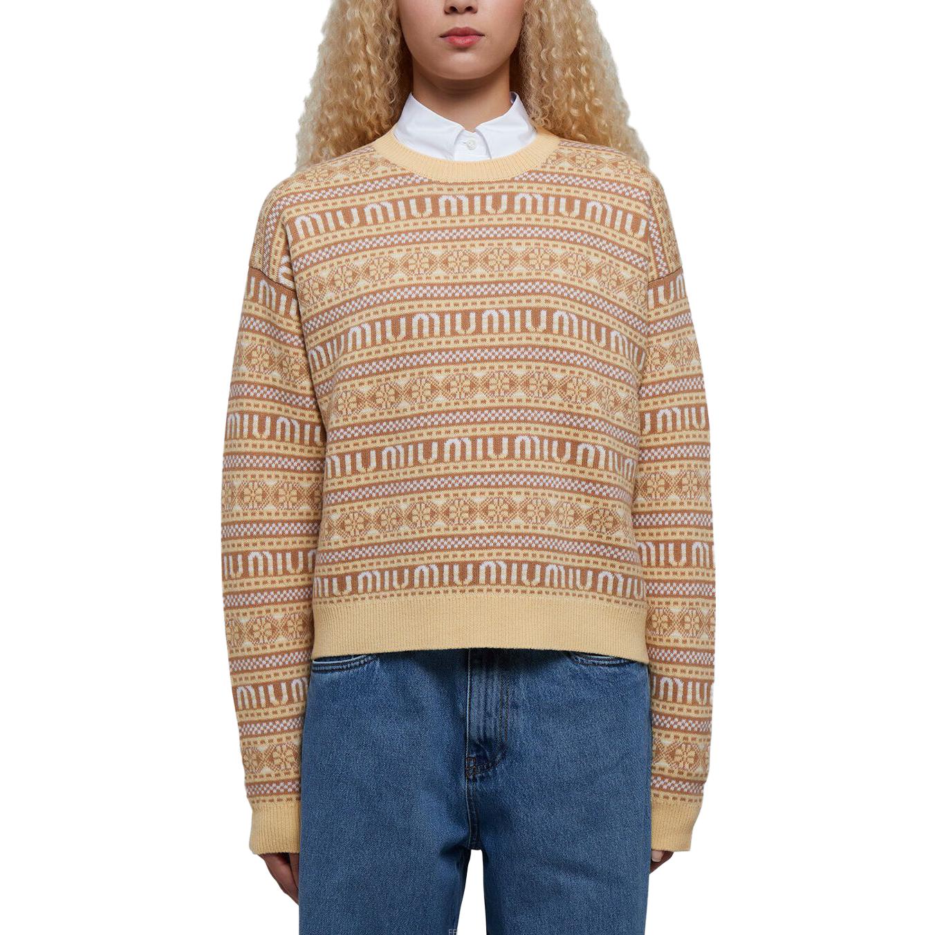 Purchase (W) MIU MIU 花卉印花圆领长袖毛衣 多色. MML825-13NC-F0010