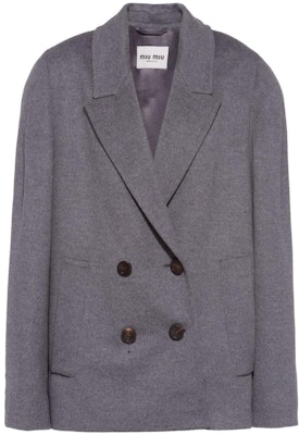 (W) MIU MIU FW22 灰色寬鬆雙排扣西裝外套 MH1814-113K-F0031 Order (W) MIU MIU FW22 灰色寬鬆雙排扣西裝外套 MH1814-113K-F0031