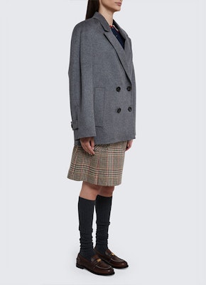 (W) MIU MIU FW22 灰色寬鬆雙排扣西裝外套 MH1814-113K-F0031 Lookbook (W) MIU MIU FW22 灰色寬鬆雙排扣西裝外套 MH1814-113K-F0031