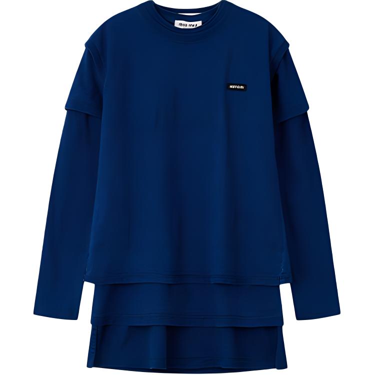 Order (Women) MIU MIU  FW24 Blue Logo Crewneck Long Sleeve T-Shirt 3-Pack. MJE15-15AW-F0008-S-OOO