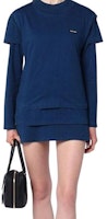Cheap (W) MIU MIU FW24 藍色標誌長袖圓領T恤三件組。 MJE15-15AW-F0008-S-OOO