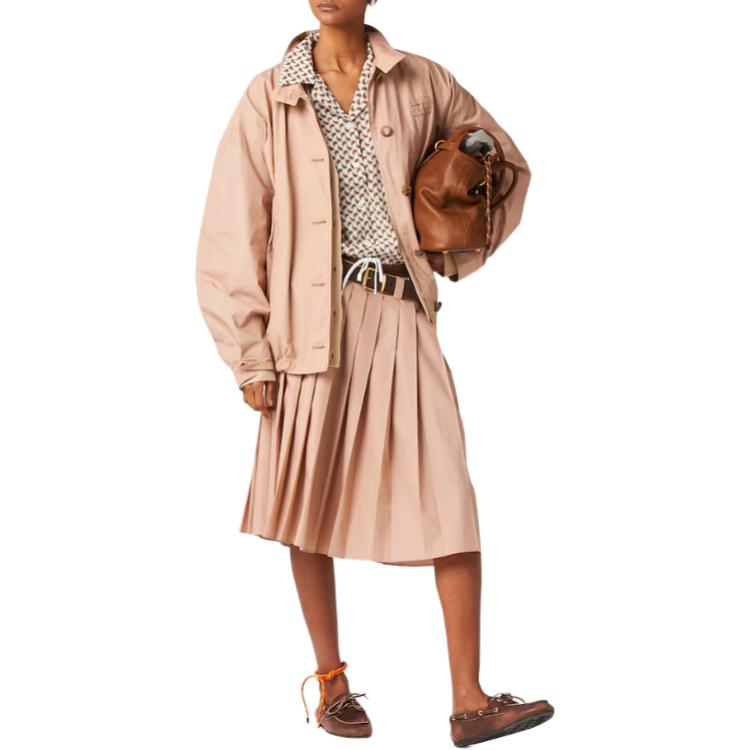 (Women) MIU MIU  Geometric Print Cuban Collar Short Sleeve Shirt Ivory MK1858-15AP-F0KI7-S-OOO 圖 5