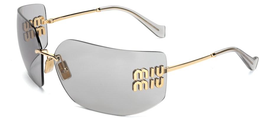 (Women) MIU MIU Gold Irregular Shaped Sunglasses with Logo Detail. SMU54YS5AK30B Buy (Women) MIU MIU Gold Irregular Shaped Sunglasses with Logo Detail. SMU54YS5AK30B