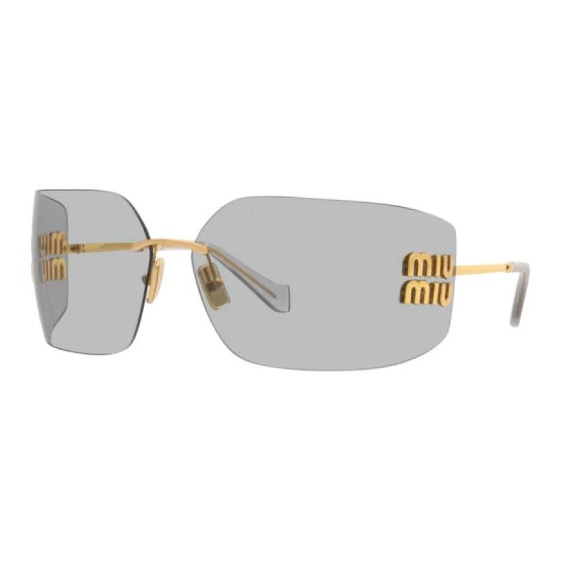 Order (Women) MIU MIU  Gold Irregular Shaped Sunglasses with Logo Detail. SMU54YS5AK30B