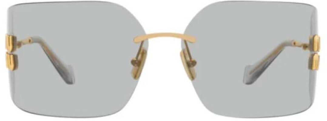 (Women) MIU MIU Gold Irregular Shaped Sunglasses with Logo Detail. SMU54YS5AK30B Lookbook (Women) MIU MIU Gold Irregular Shaped Sunglasses with Logo Detail. SMU54YS5AK30B