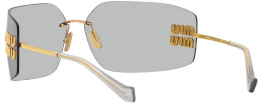 (Women) MIU MIU Gold Irregular Shaped Sunglasses with Logo Detail. SMU54YS5AK30B Purchase (Women) MIU MIU Gold Irregular Shaped Sunglasses with Logo Detail. SMU54YS5AK30B
