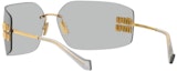 Purchase (Women) MIU MIU Gold Irregular Shaped Sunglasses with Logo Detail. SMU54YS5AK30B