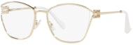 Shop (Women) MIU MIU Gold Metal Butterfly Optical Glasses Frame MU53UVZVN1O1