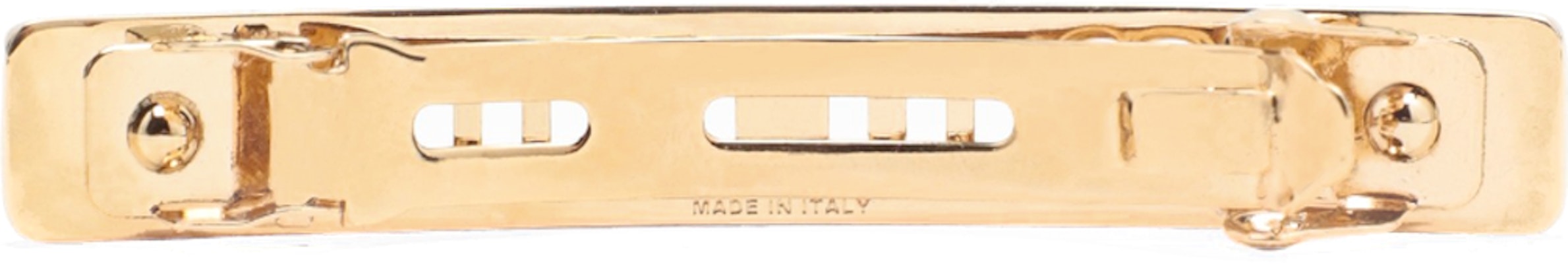 (W) 미우미우 골드 메탈 로고 장식 헤어클립. 5IF1232DTUF0056 Lookbook (W) 미우미우 골드 메탈 로고 장식 헤어클립. 5IF1232DTUF0056