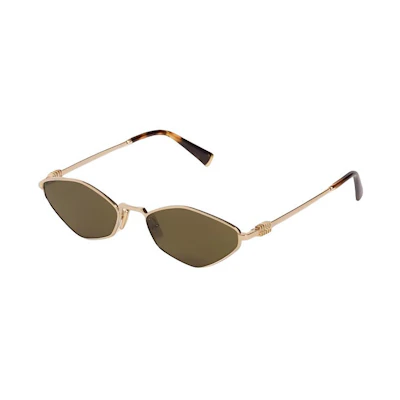 (Women) MIU MIU Gold Metallic Irregular Sunglasses. SMU56ZE5AKFE09ZC056