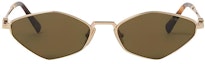 Lookbook (W) 미우미우 골드 메탈릭 언밸런스 선글라스. SMU56ZE5AKFE09ZC056