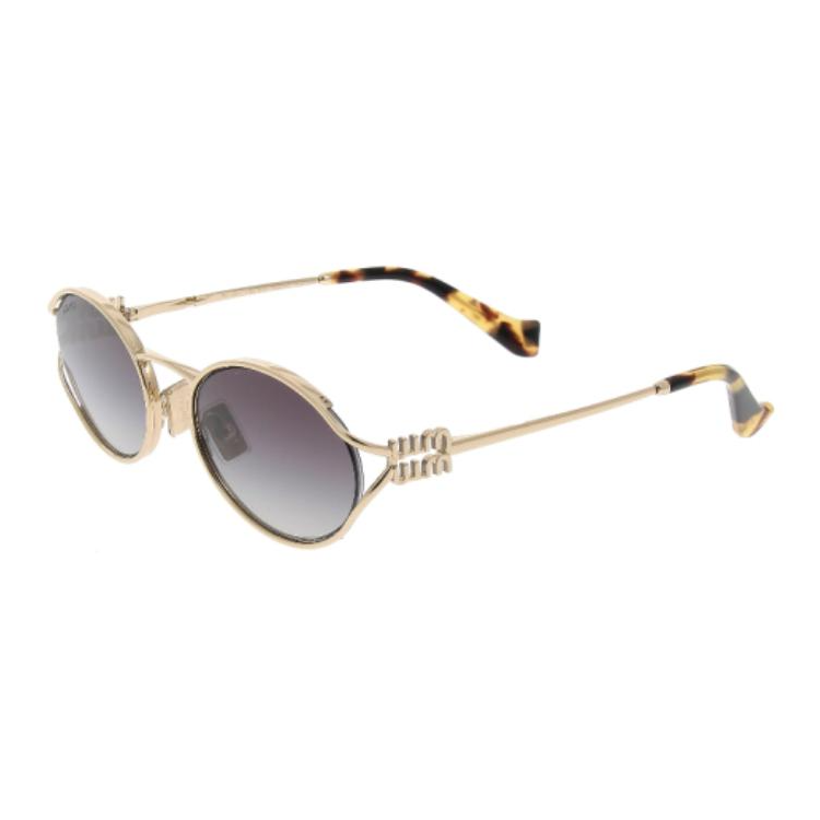 (Women) MIU MIU  Gold Oval Metal Logo Sunglasses. SMU52Y 圖 2