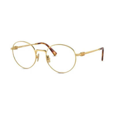 (Women) MIU MIU Gold Oval Optical Glasses with Logo Decor on Temples. SMU52XV5AK1O1