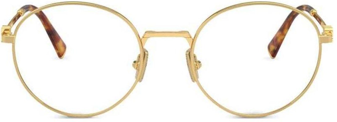 (W) 미우미우 골드 오벌 로고 장식 템플 안경. SMU52XV5AK1O1 Lookbook (W) 미우미우 골드 오벌 로고 장식 템플 안경. SMU52XV5AK1O1