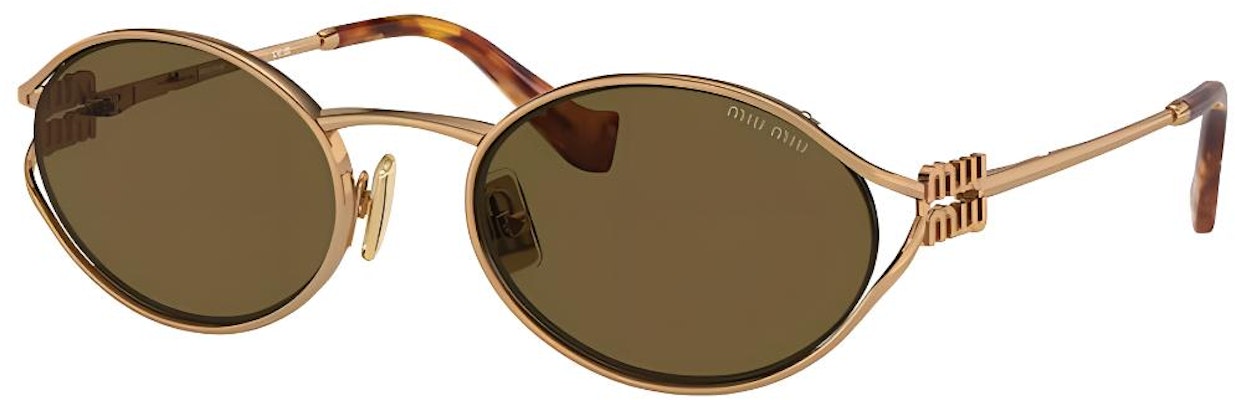 (W) MIU MIU ゴールドオーバルサングラス 合金フレーム&カットアウトデザイン MU52YS7OE01T Buy (W) MIU MIU ゴールドオーバルサングラス 合金フレーム&カットアウトデザイン MU52YS7OE01T
