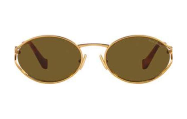 Lookbook (W) MIU MIU ゴールドオーバルサングラス 合金フレーム＆カットアウトデザイン MU52YS7OE01T