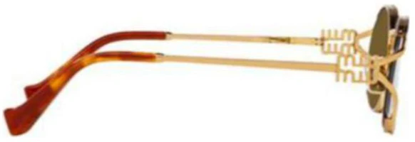 Purchase (W) Gafas de Sol Doradas MIU MIU Ovaladas con Montura de Aleación y Diseño Recortado. MU52YS7OE01T
