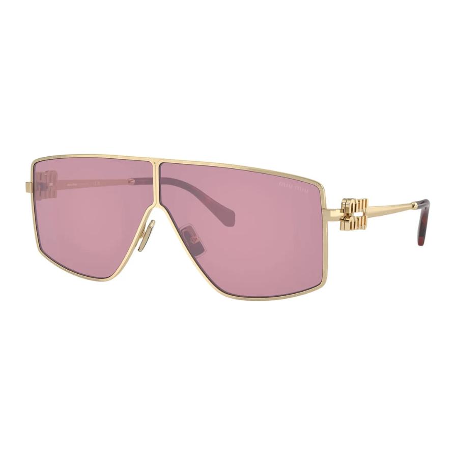 (Women) MIU MIU  Gold Sunglasses with Hollow Temple Design and Irregular Shape 0MU51ZSZVN50D