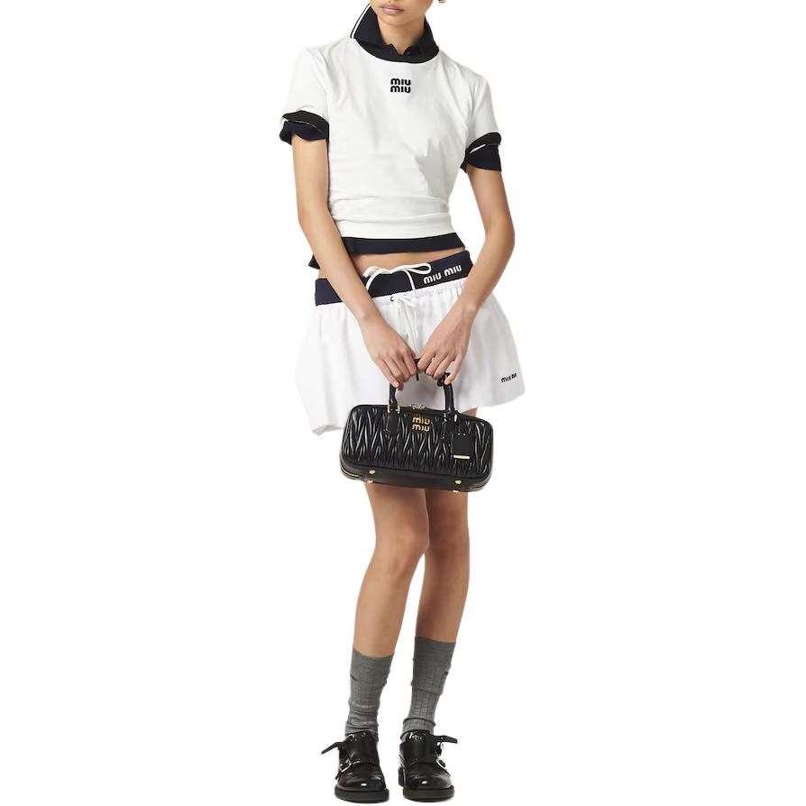 Lookbook (W) MIU MIU 图案印花短款短袖圆领T恤 白色 MJN522-14EL-F0009-S-OOO