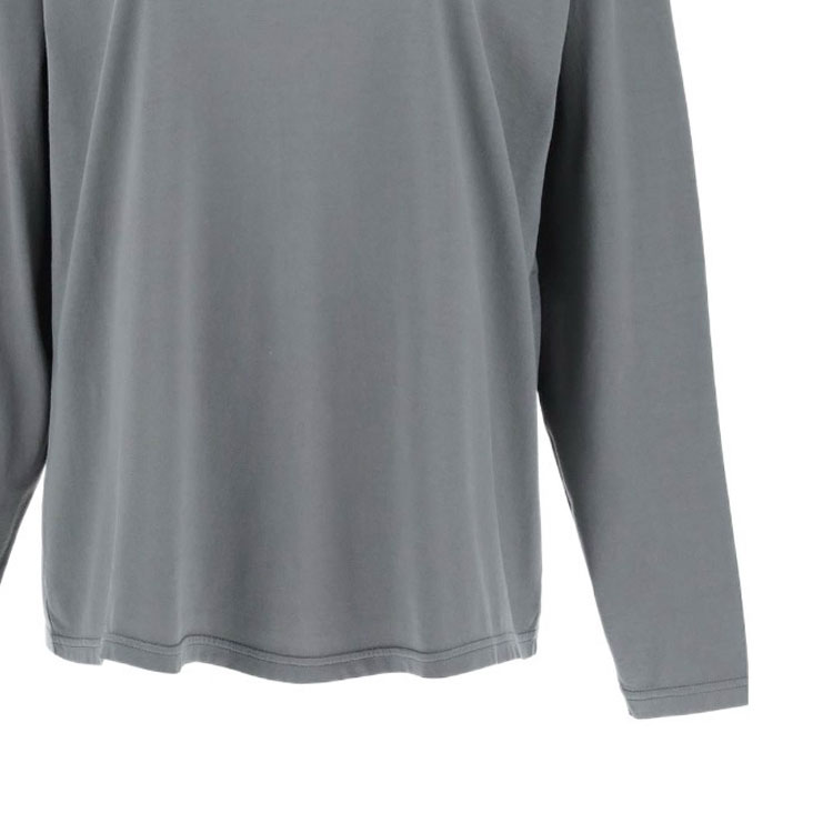 Shop (Women) MIU MIU  Gray Long Sleeve Logo Crewneck Casual T-Shirt. MJL982-137L-F0D65