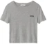 Order (W) ミュウミュウ グレー ショートスリーブ クロップド クルーネック Tシャツ MJN466-133O1-F0031-S-231