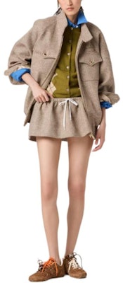 (W) ミュウミュウ グリーン ダイヤ柄 ボタンアップ フィット カシミア カーディガン MMF896-15NE-F00IS-S-OOO Lookbook (W) ミュウミュウ グリーン ダイヤ柄 ボタンアップ フィット カシミア カーディガン MMF896-15NE-F00IS-S-OOO