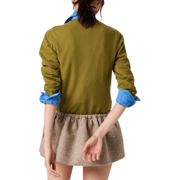 Shop (W) ミュウミュウ グリーン ダイヤ柄 ボタンアップ フィット カシミア カーディガン MMF896-15NE-F00IS-S-OOO